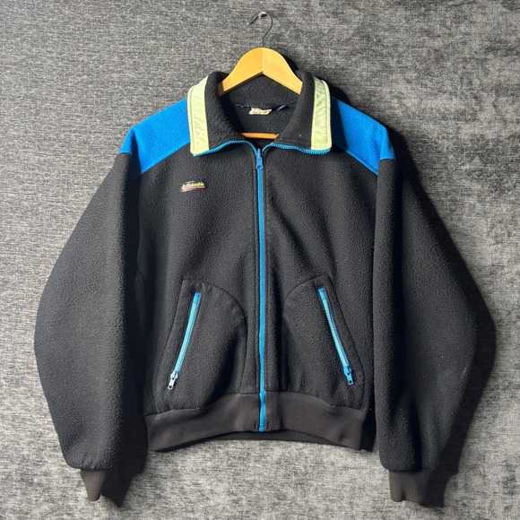 Columbia Other - Vintage 90s Columbia Sportswear Fleece Jacket Mens M Black Blue Colorblock USA